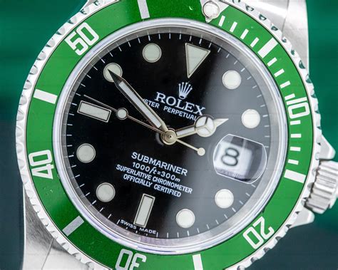 rolex submariner green anniversary never worn|Rolex green bezel 50th anniversary.